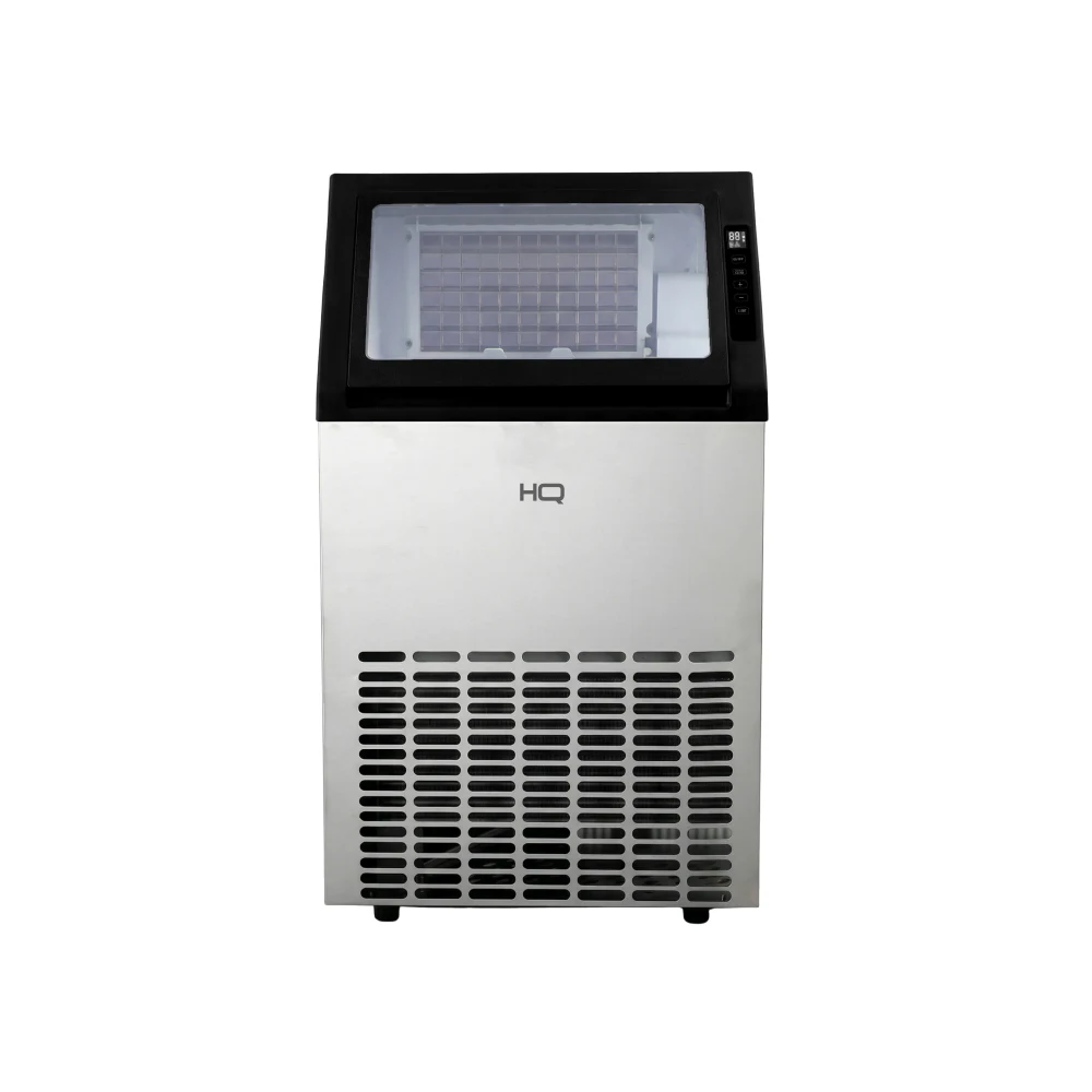 MÁQUINA DE GELO PROFISSIONAL HQ 70KG TURBO ICE PRETA E INOX HQ-MGI70 220V