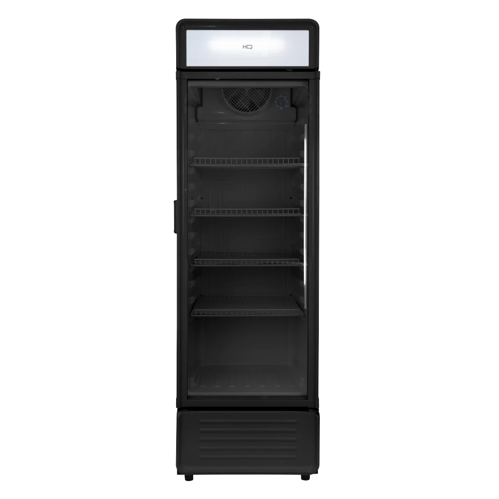 EXPOSITOR REFRIGERADOR VERTICAL PORTA DE VIDRO HQ 320 LITROS PRETO HQ-320REVPVX1 127V