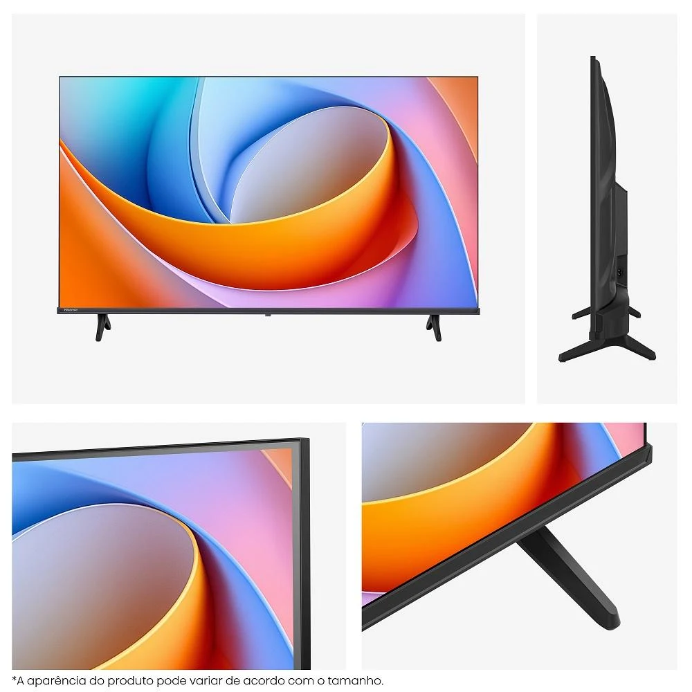 SMART TV HISENSE DLED HD 32 32A4NV COM PROCESSADOR AI HDR10 DTS VIRTUAL X DLNA ALEXA E GOOGLE HOME