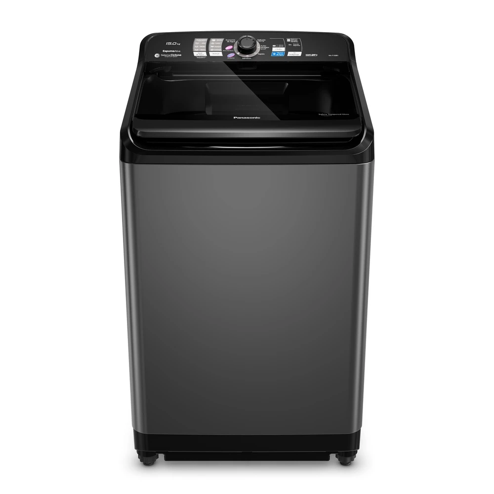 Maquina de Lavar Panasonic 15Kg Sistema Ciclone Titânio NA-F150B1TA