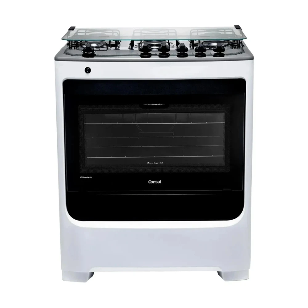 FOGÃO CONSUL 5 BOCAS COM ACENDIMENTO AUTOMÁTICO BRANCO CFS5NAB BIVOLT