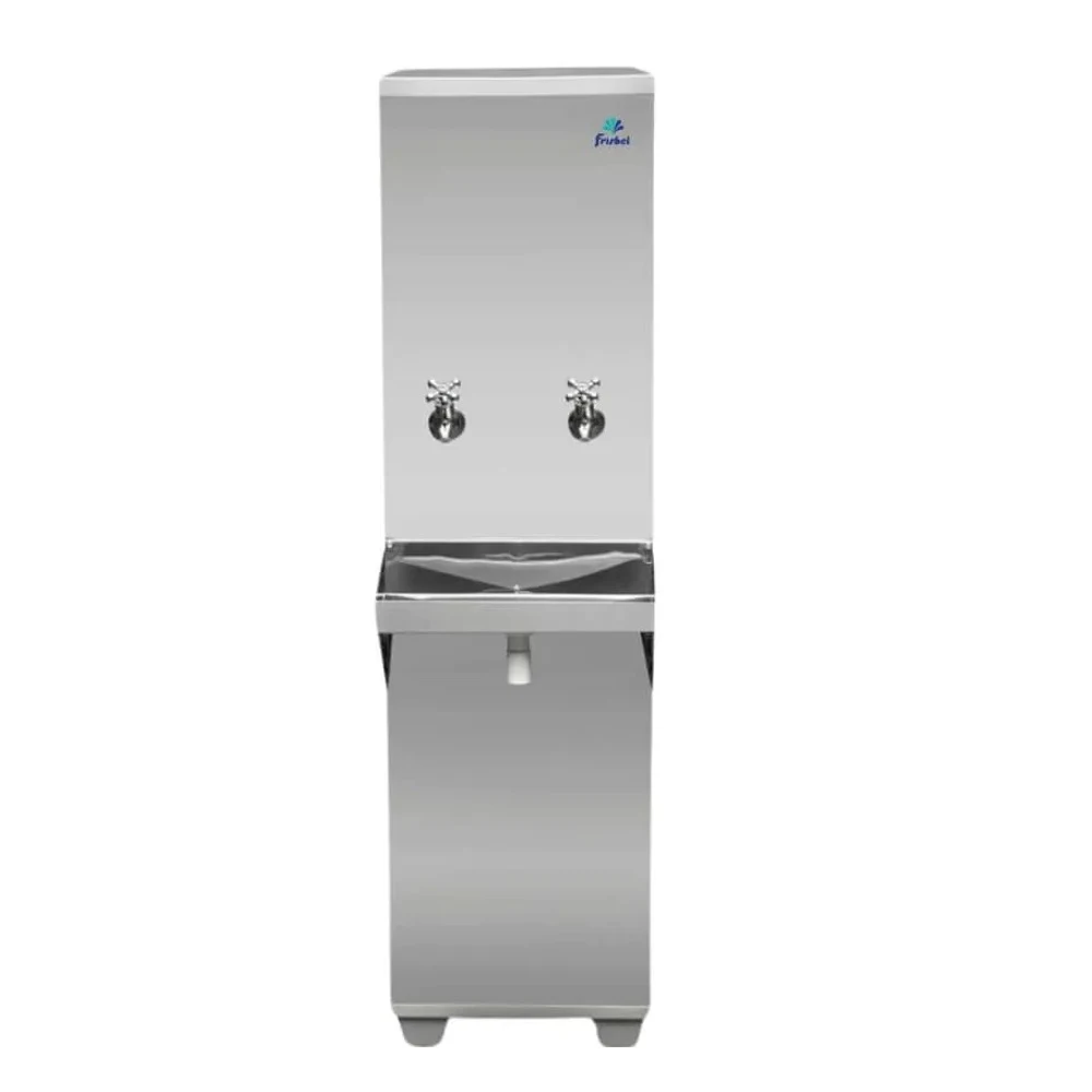 BEBEDOURO INDUSTRIAL FRISBEL COLUNA 2 TORNEIRAS NATURAL E GELADA 25 LITROS RA025 INOX 220V