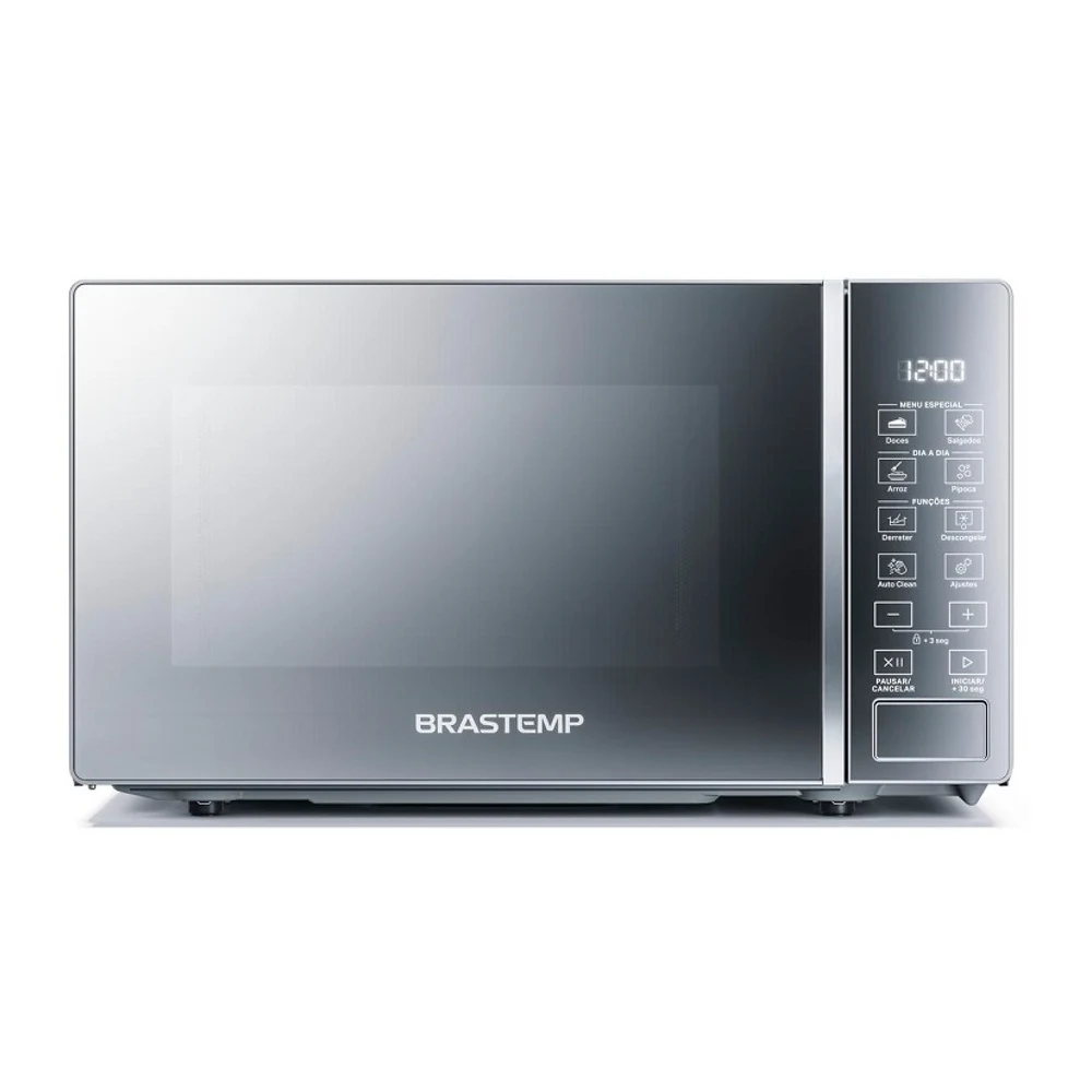 MICRO-ONDAS BRASTEMP 20 LITROS COM FUNÇÕES PRÉ-PREPARO ESPELHADO INOX BMS20AR - 220V