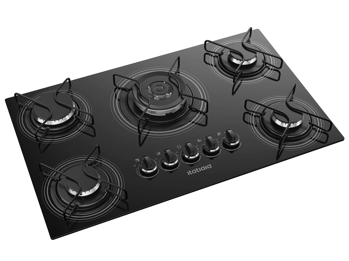 COOKTOP ITATIAIA 5 BOCAS TRIPLA CHAMA CENTRAL PRETO - BIVOLT