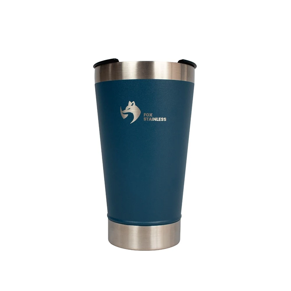 COPO TÉRMICO FOX STAINLESS QUENTE E FRIO COM TAMPA 473ML AZUL