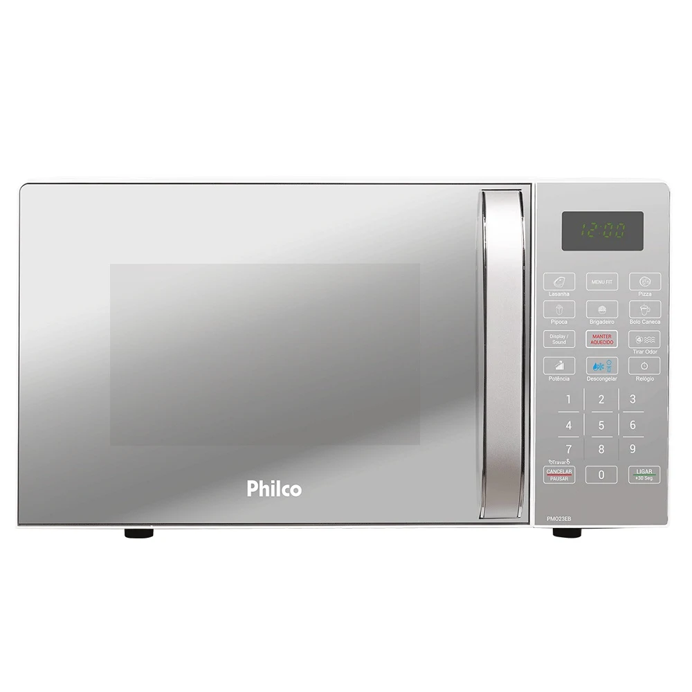 MICRO-ONDAS PHILCO 20 LITROS LIMPA FÁCIL ESPELHADO BRANCO PMO23EB - 220V