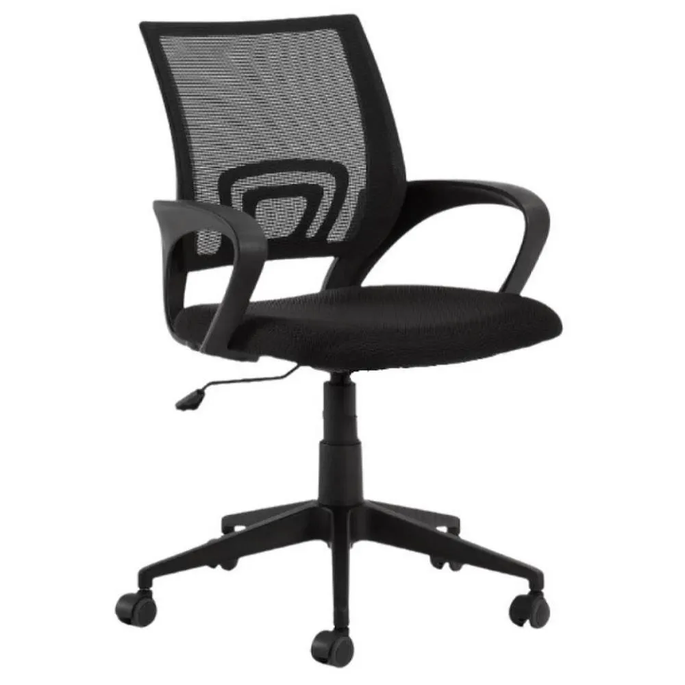 CADEIRA DE ESCRITÓRIO PRETA COM BASE PRETA FORTT 1050S