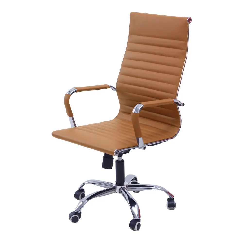 CADEIRA DE ESCRITÓRIO COR MARROM BASE CROMADA FORTT P840B