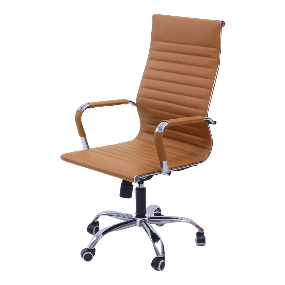 CADEIRA DE ESCRITÓRIO ESTEIRINHA BASE CROMADA COM RODINHA FORTT PRAGA MARROM - P840B