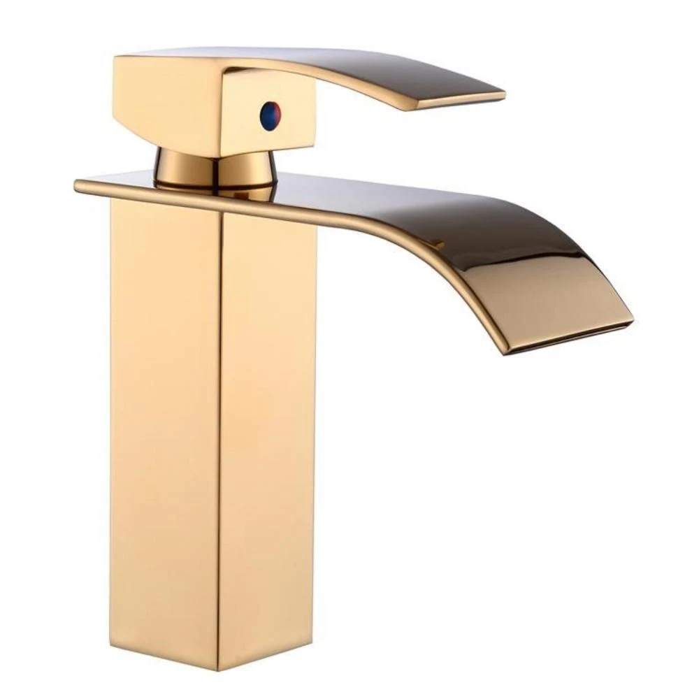 TORNEIRA CASCATA BAIXA COM MISTURADOR MONOCOMANDO DOURADA DE BANCADA BELCCA TCB01D-BL