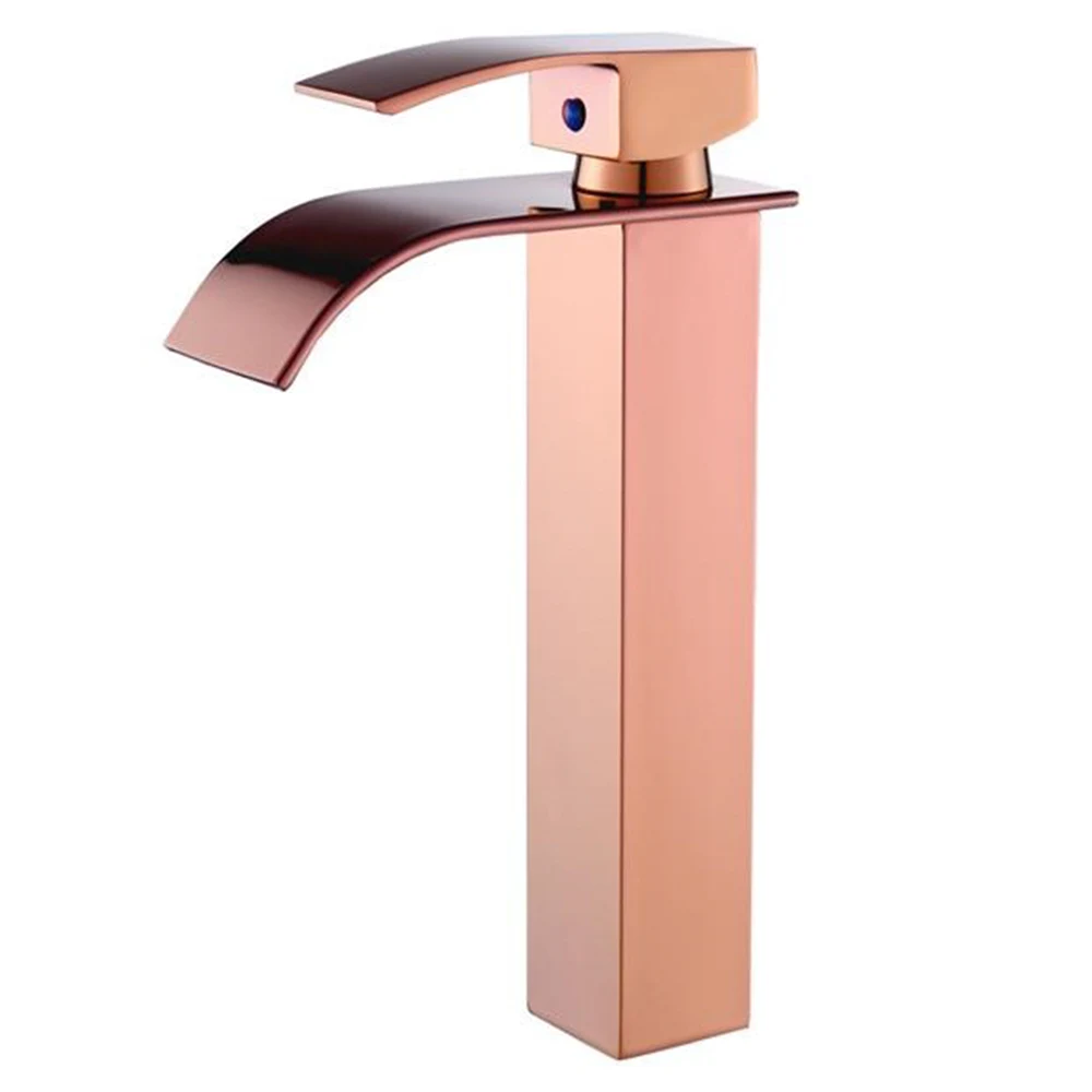 TORNEIRA CASCATA ALTA COM MISTURADOR MONOCOMANDO ROSE DE BANCADA BELCCA TCA01R-BL