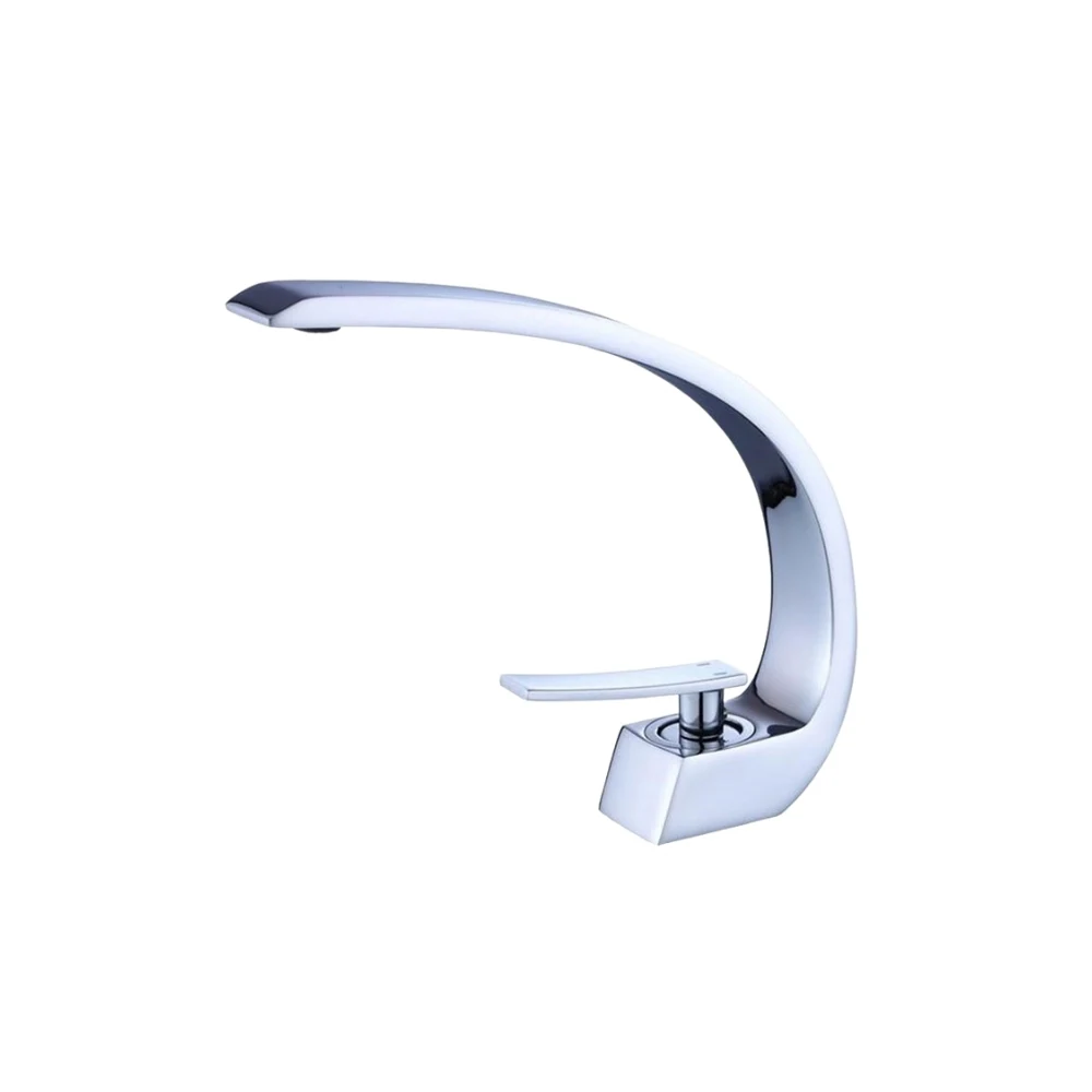 TORNEIRA LUXO CURVA COM MISTURADOR MONOCOMANDO CROMADA DE BANCADA BELCCA TLC01C-BL