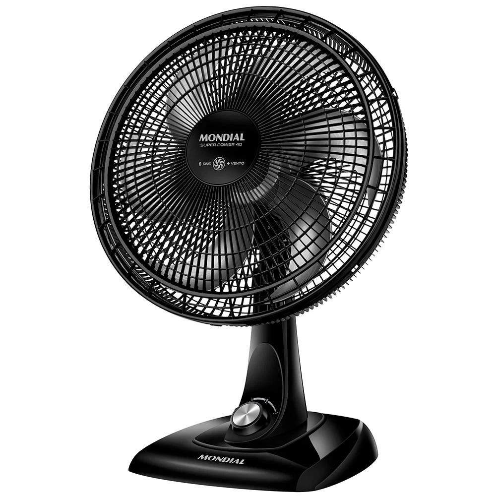 VENTILADOR DE MESA MONDIAL SUPER POWER 6 PÁS 140W 40CM PRETO VSP-40-B - 127V