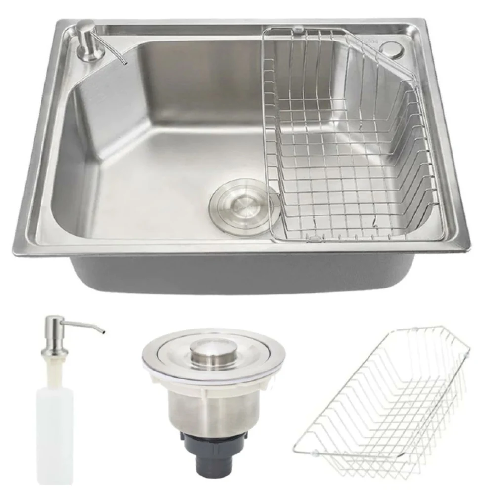 CUBA PIA GOURMET AÇO INOX 201 PARA COZINHA BELCCA 43X57CM KIT COMPLETO CG201-C02
