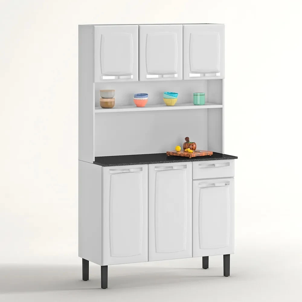 KIT COZINHA ROSE COMPACTA ITATIAIA EM AÇO 6 PORTAS 1 GAVETA BRANCA I3G1-105