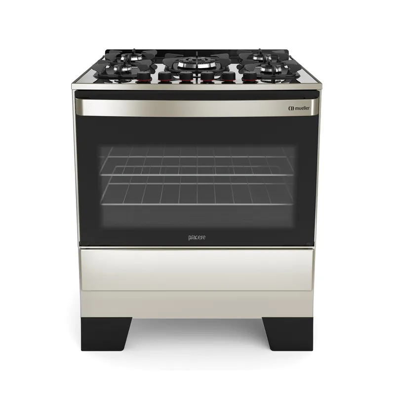 FOGAO MUELLER 5B INX MESA VIDRO PIACERE VETRO BIVOLT