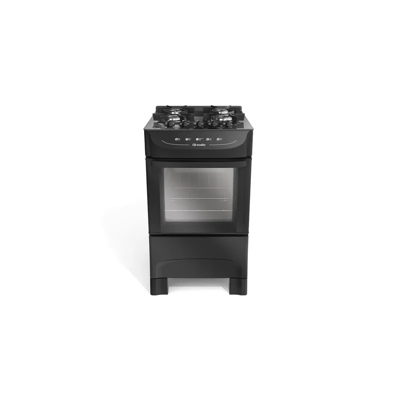 FOGAO MUELLER 4B PT MESA VIDRO MFV4BB BIVOLT