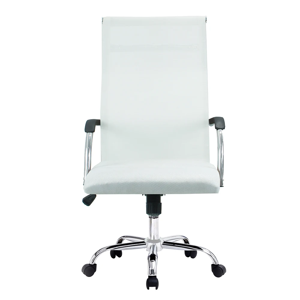 CADEIRA DE ESCRITÓRIO ESTEIRINHA TELA MESH BASE CROMADA COM RODINHA FORTT SALTA BRANCA - CEF04-P