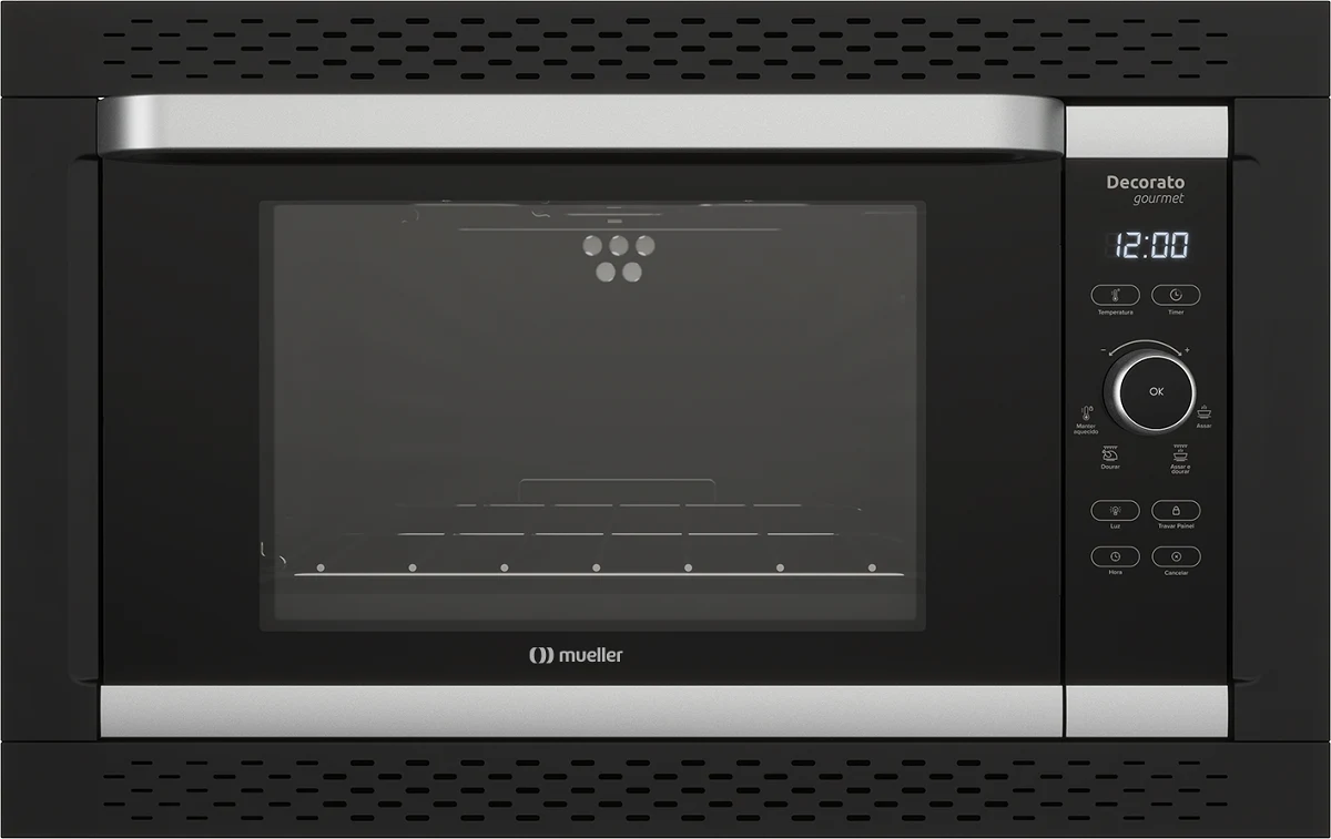 FORNO ELÉTRICO DE EMBUTIR MUELLER 44 LITROS DECORATO GOURMET PRETO - 127V