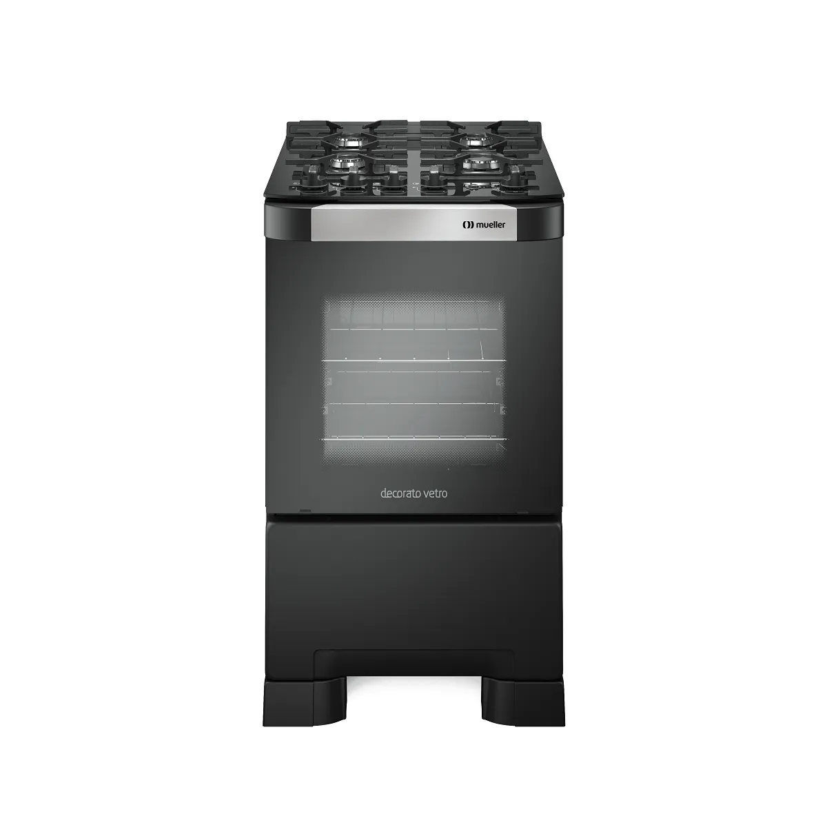 FOGAO MUELLER 4B PT FOSCO DECORATO VETRO BIVOLT