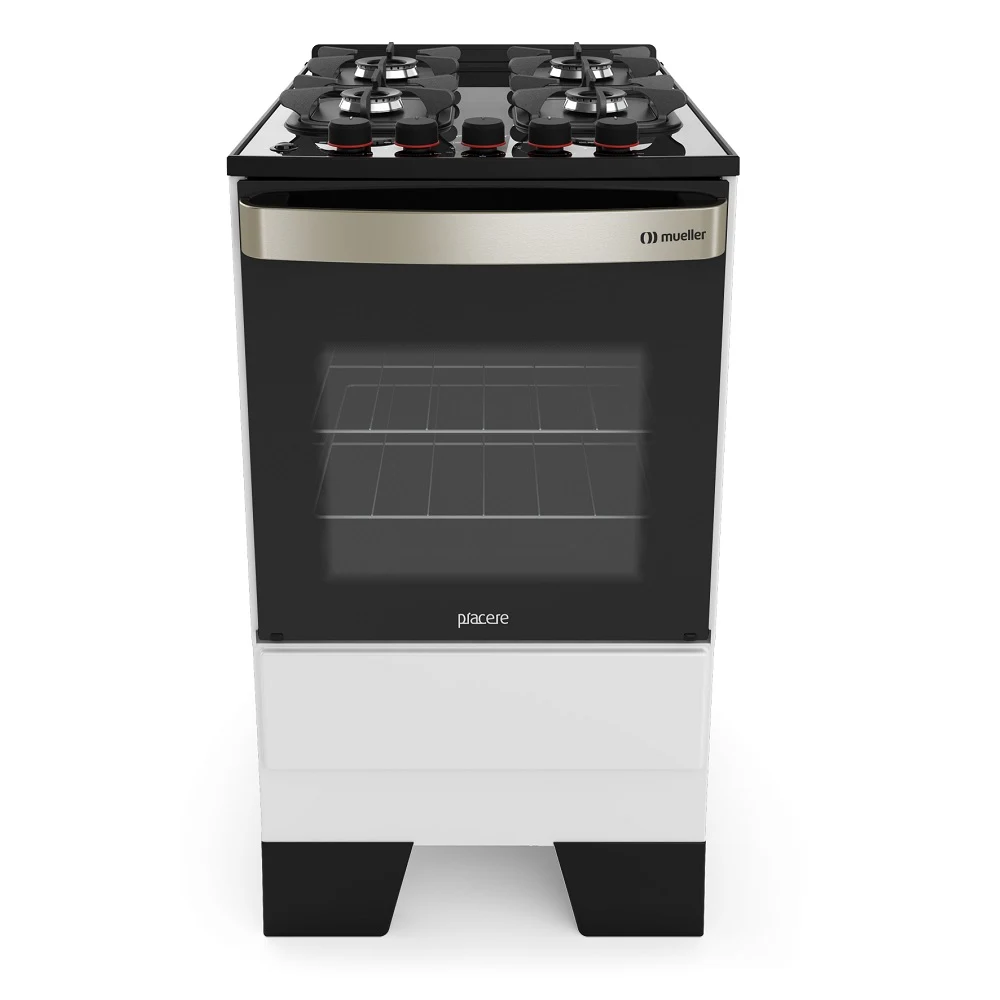 FOGÃO MUELLER 4 BOCAS PIACERE VETRO BRANCO - BIVOLT