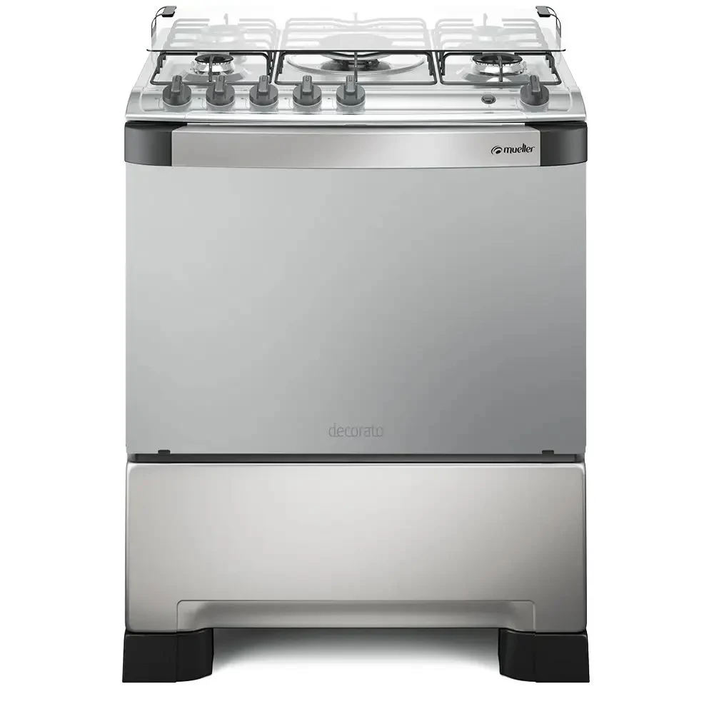 FOGÃO MUELLER 5 BOCAS DECORATO GOURMET COM TRIPLA CHAMA INOX - BIVOLT