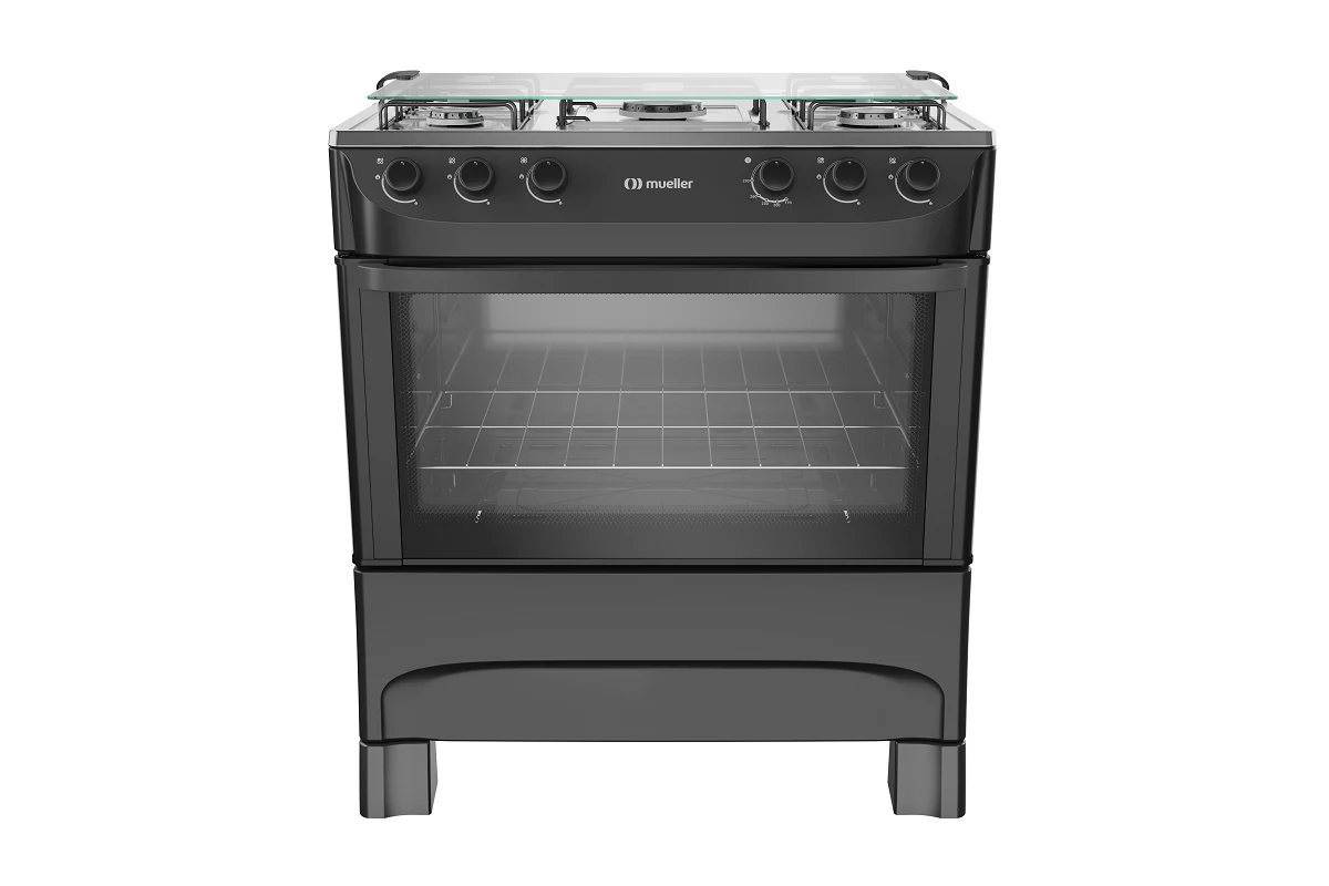 FOGÃO MUELLER 5 BOCAS PRETO FOSCO MFI5BA - BIVOLT