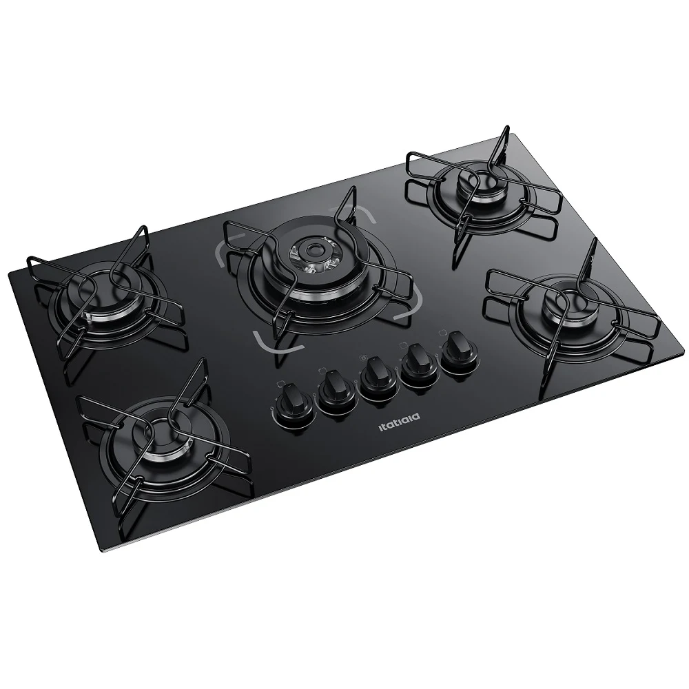 COOKTOP ITATIAIA ESSENCIAL 5 BOCAS TRIPLA CHAMA PRETO - BIVOLT