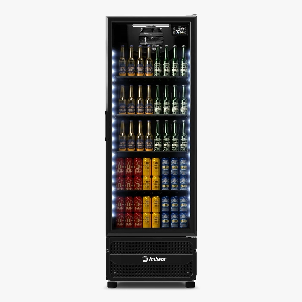 CERVEJEIRA IMBERA 393 LITROS PORTA DE VIDRO FULL BLACK CCV290-127V