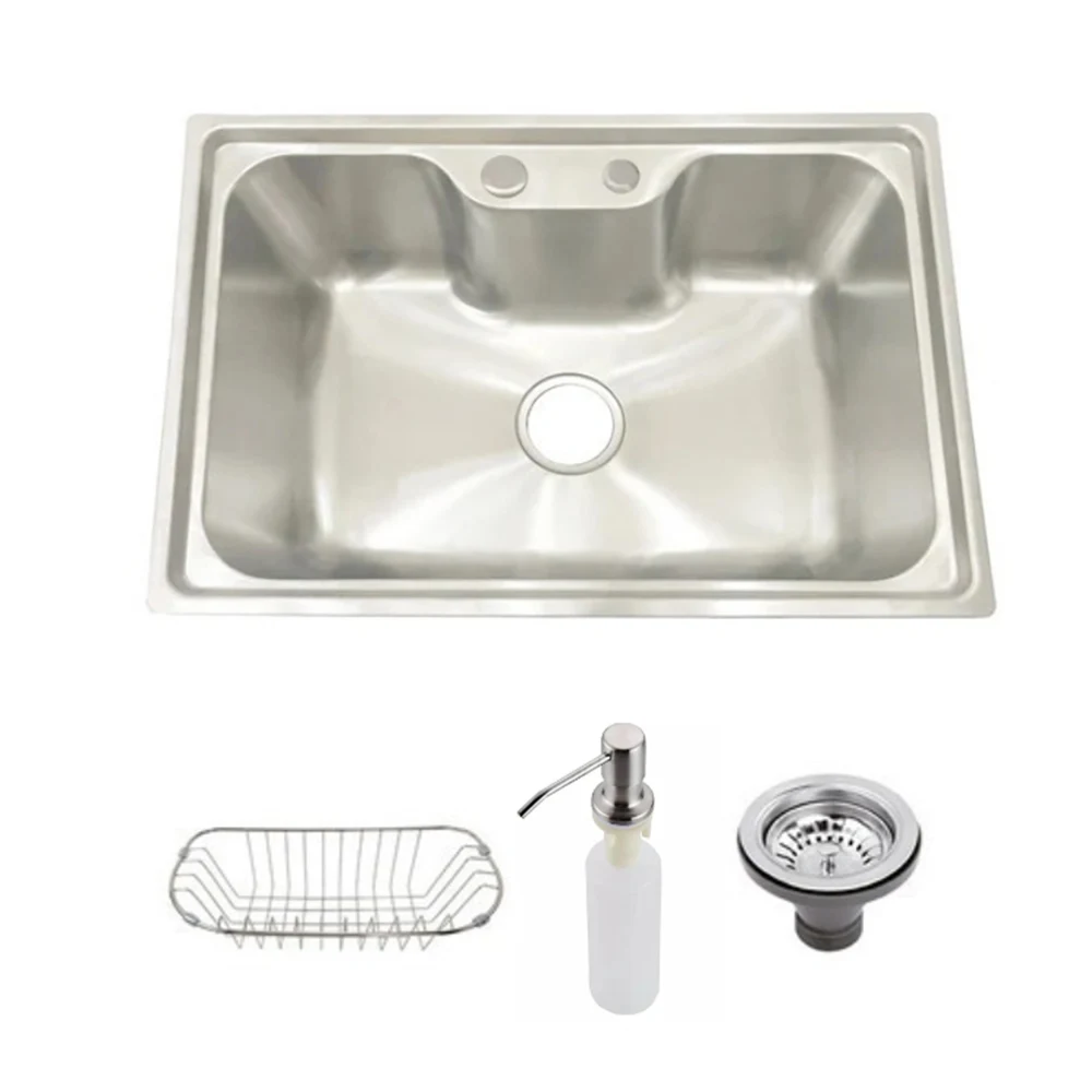 CUBA PIA GOURMET AÇO INOX 201 PARA COZINHA BELCCA 70X45CM KIT COMPLETO CG201-C01