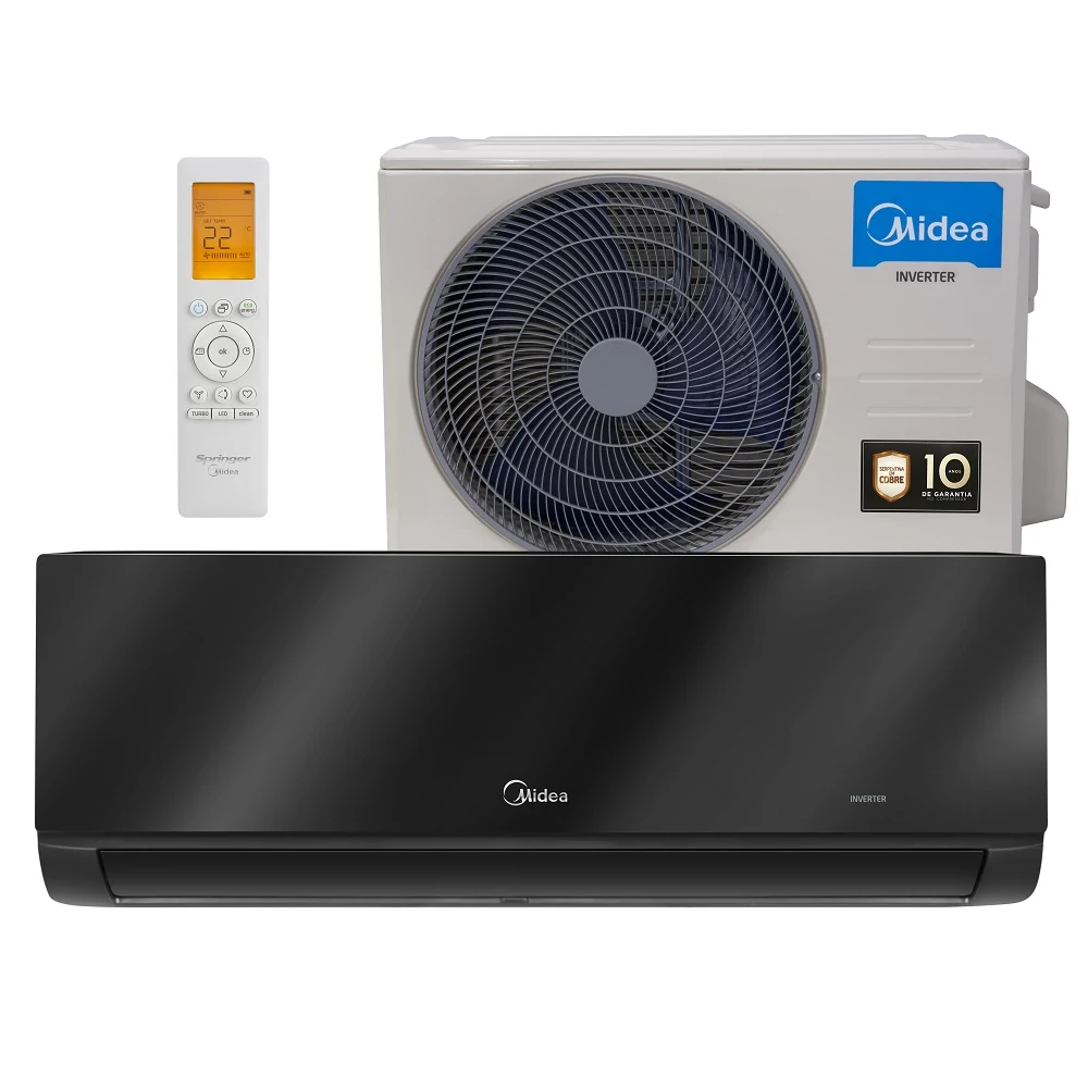 AR CONDICIONADO SPLIT SPRINGER MIDEA HI WALL XTREME SAVE CONNECT BLACK EDITION INVERTER 12.000 BTU/H QUENTE E FRIO MONOFÁSICO PRETO - 220V