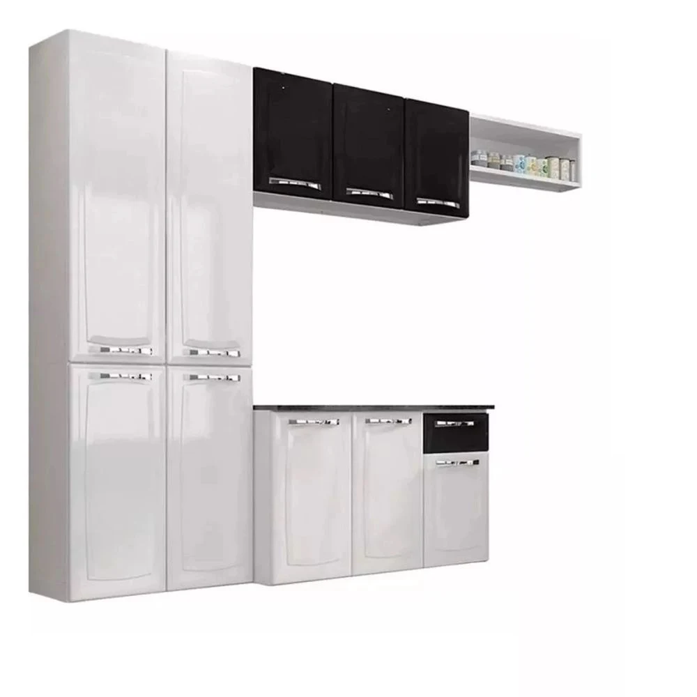 COZINHA COMPLETA ITATIAIA AMANDA 4 PEÇAS BRANCO E PRETO