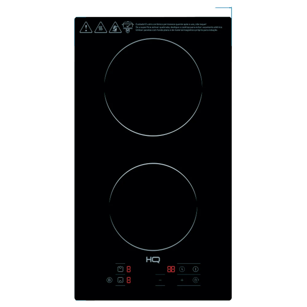 COOKTOP DE INDUÇÃO EMBUTIR HQ 2 BOCAS PAINEL TOUCH 3500W PRETO HQ-IDE3502 220V