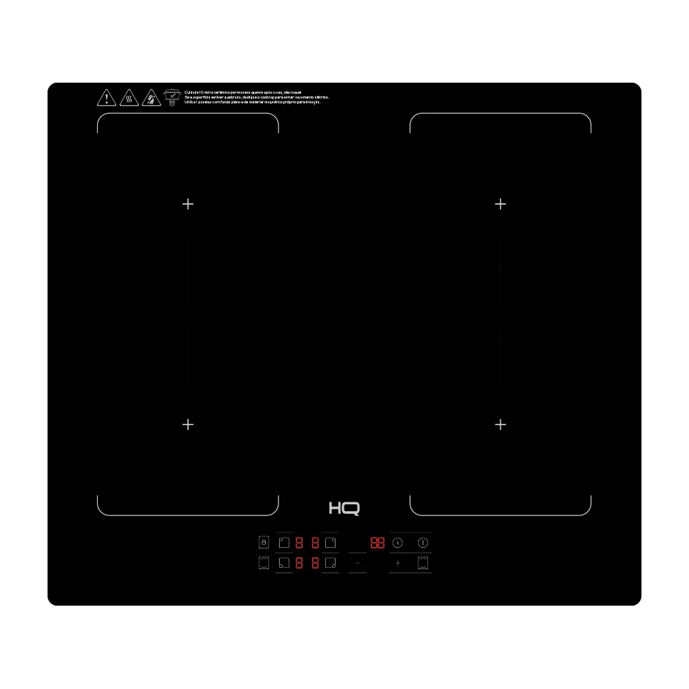 COOKTOP DE INDUÇÃO EMBUTIR HQ 4 BOCAS PAINEL TOUCH FREE ZONE 7000W PRETO HQ-IDE7004FZ 220V