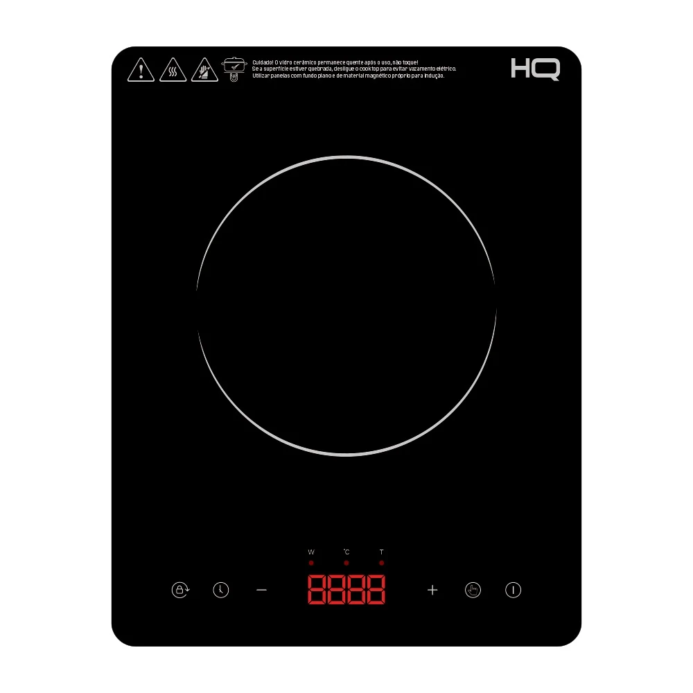 COOKTOP DE INDUÇÃO HQ 1 BOCA PORTÁTIL 2000W PRETO HQ-IDS2001P 220V