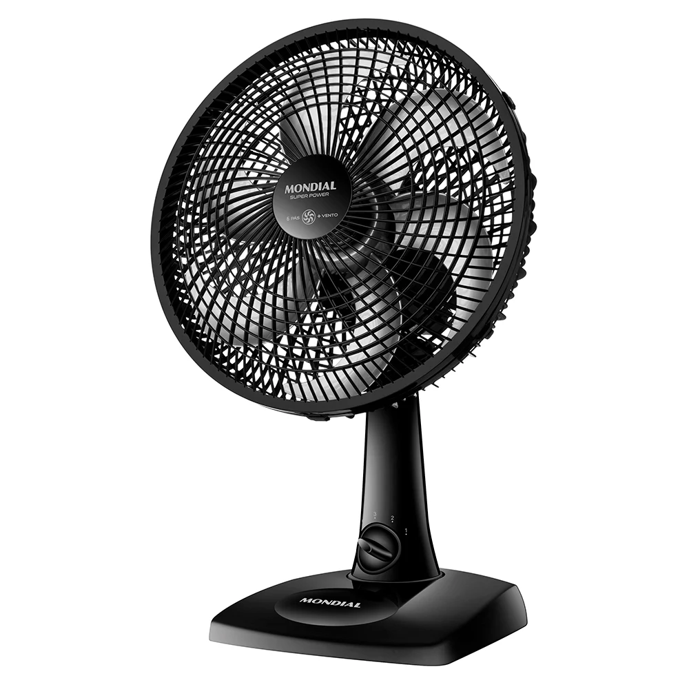 VENTILADOR DE MESA MONDIAL SUPER POWER 6 PÁS 60W 30CM PRETO VSP-30-B - 220V