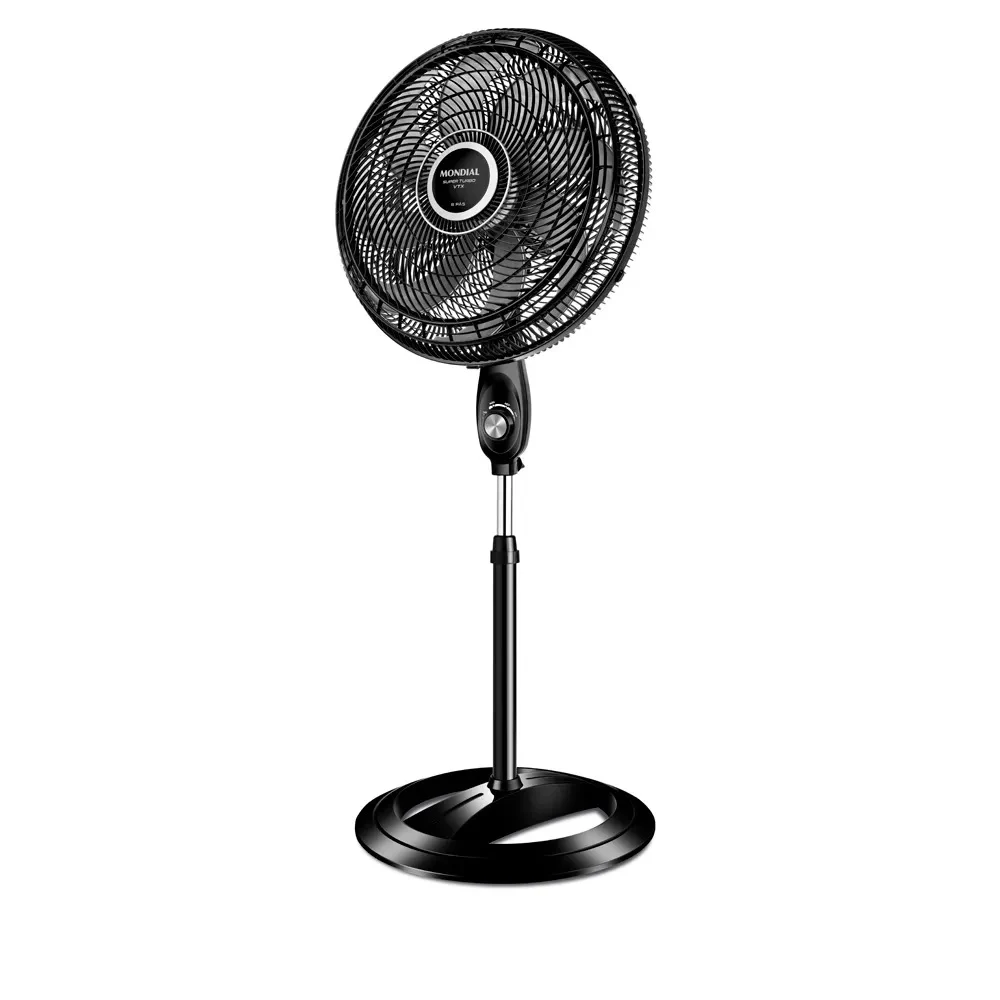 VENTILADOR DE COLUNA MONDIAL SUPER TURBO 8 PÁS 150W 50CM PRETO E PRATA VTX-50C-8P 220V