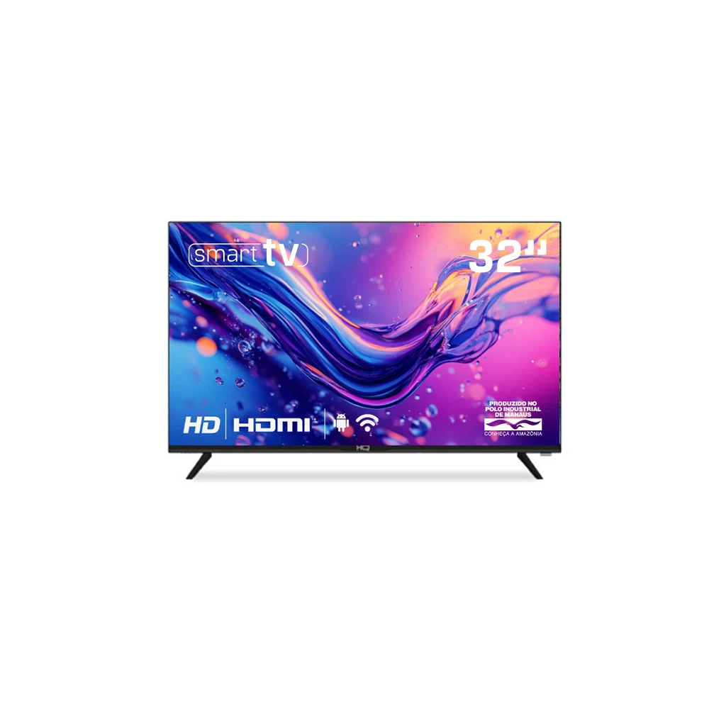 SMART TV HQ 32 HD TELA SEM BORDAS SISTEMA ANDROID DESIGN SLIM HQS32NKHM