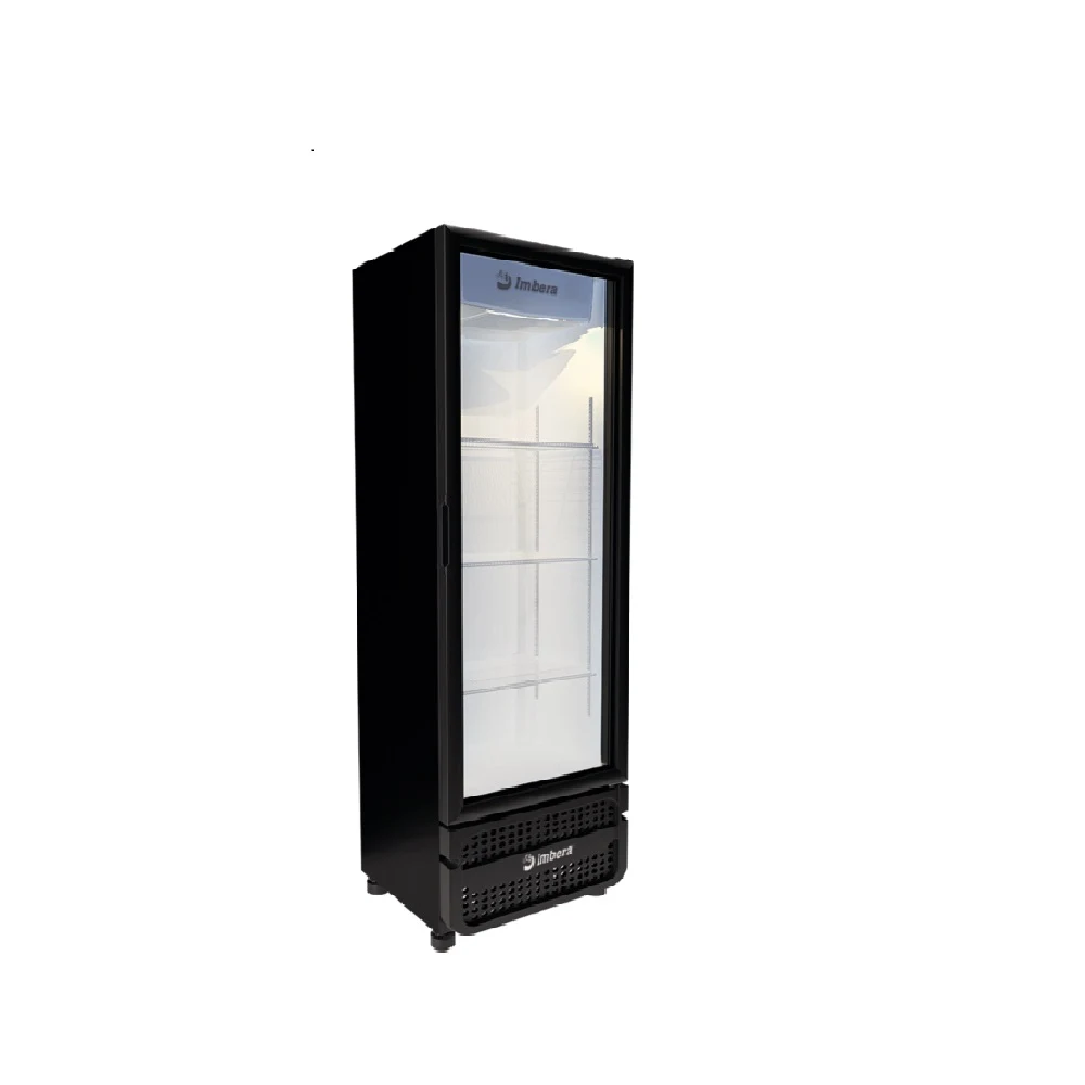EXPOSITOR VERTICAL IMBERA 485 LITROS PORTA DE VIDRO PRETO VRS16 BIVOLT
