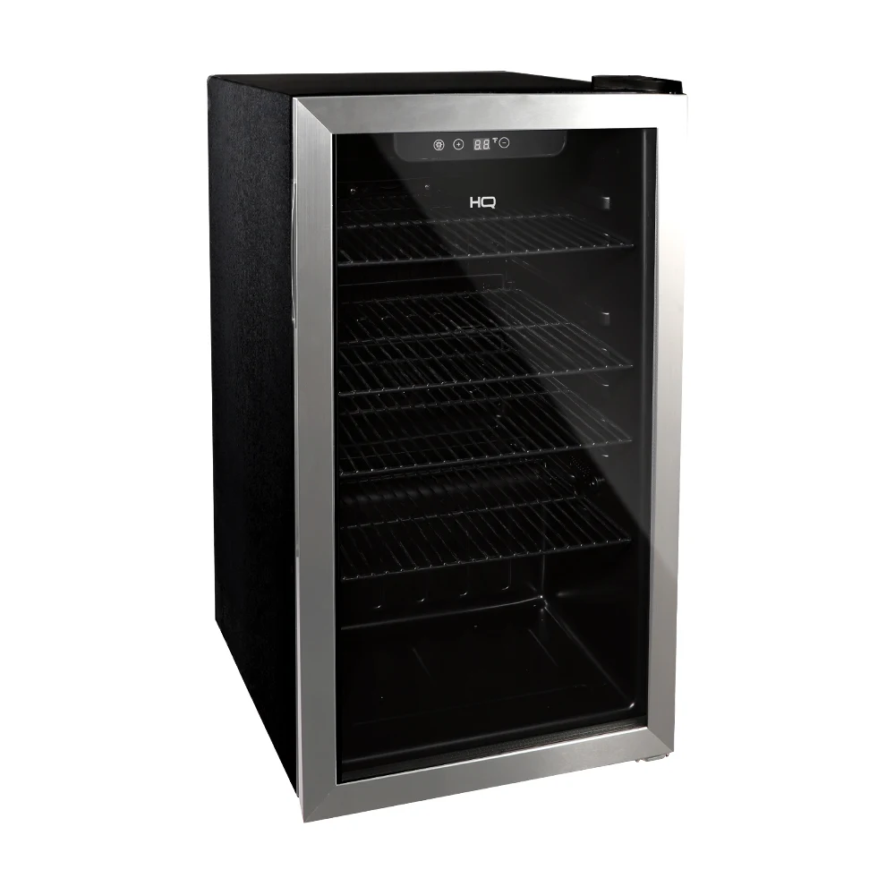 CERVEJEIRA EXPOSITOR VERTICAL HQ VIDRO DUPLO 100 LITROS INOX HQ-100CEVPV1 127V