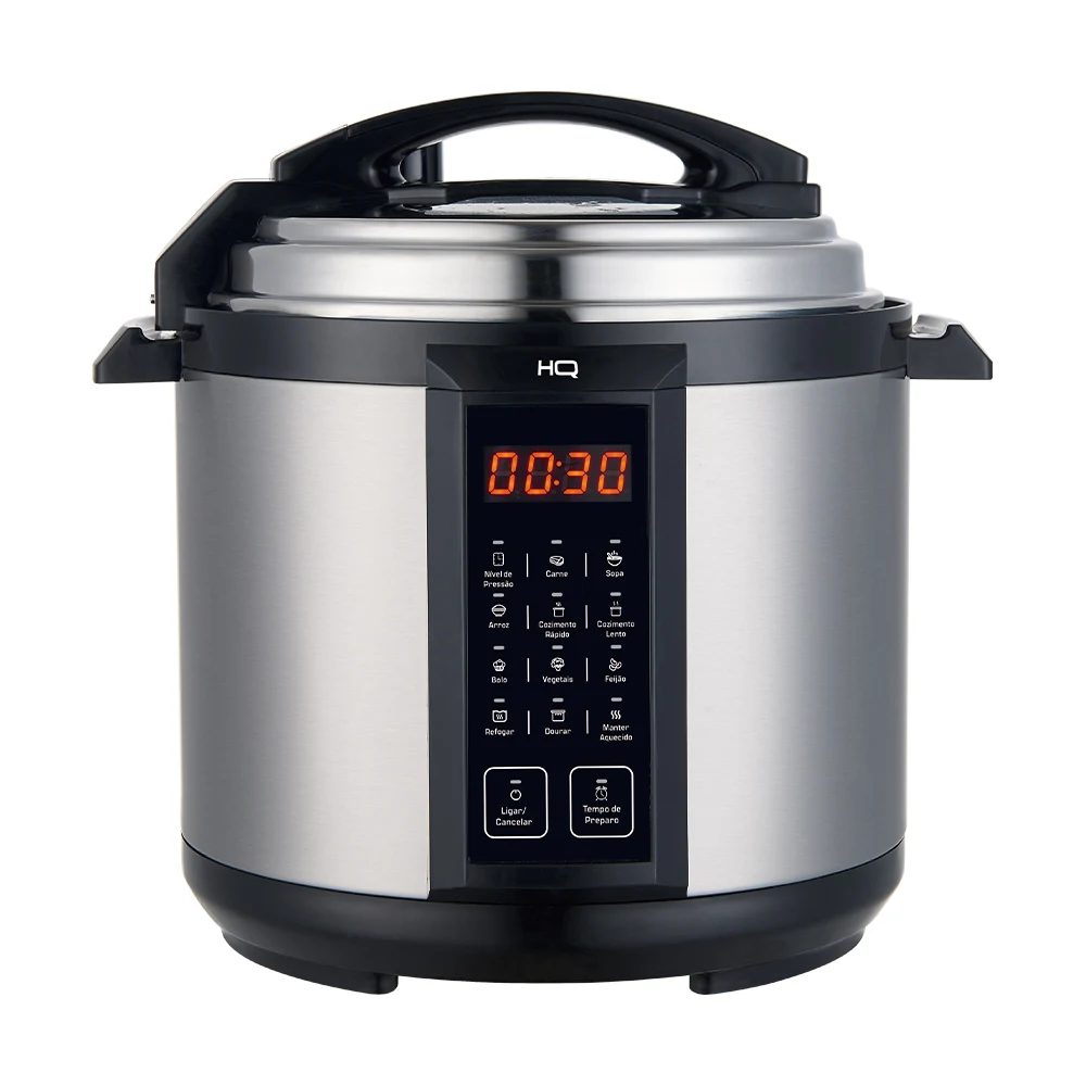PANELA DE PRESSÃO ELÉTRICA MULTIFUNCIONAL DIGITAL HQ 6L INOX HQ-Y6D1I 127V