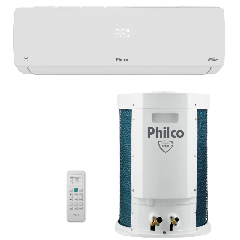 AR CONDICIONADO PHILCO SPLIT HI WALL INVERTER 24.000 BTU/H QUENTE E FRIO MONOFÁSICO BRANCO PAC24000IQFM15 220V