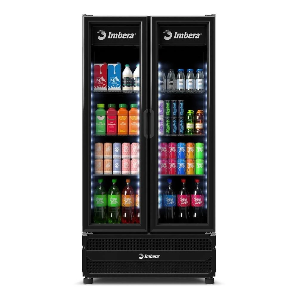 Expositor Imbera 810 Litros Inverter Porta Dupla de Vidro Full Black G326 Bivolt 