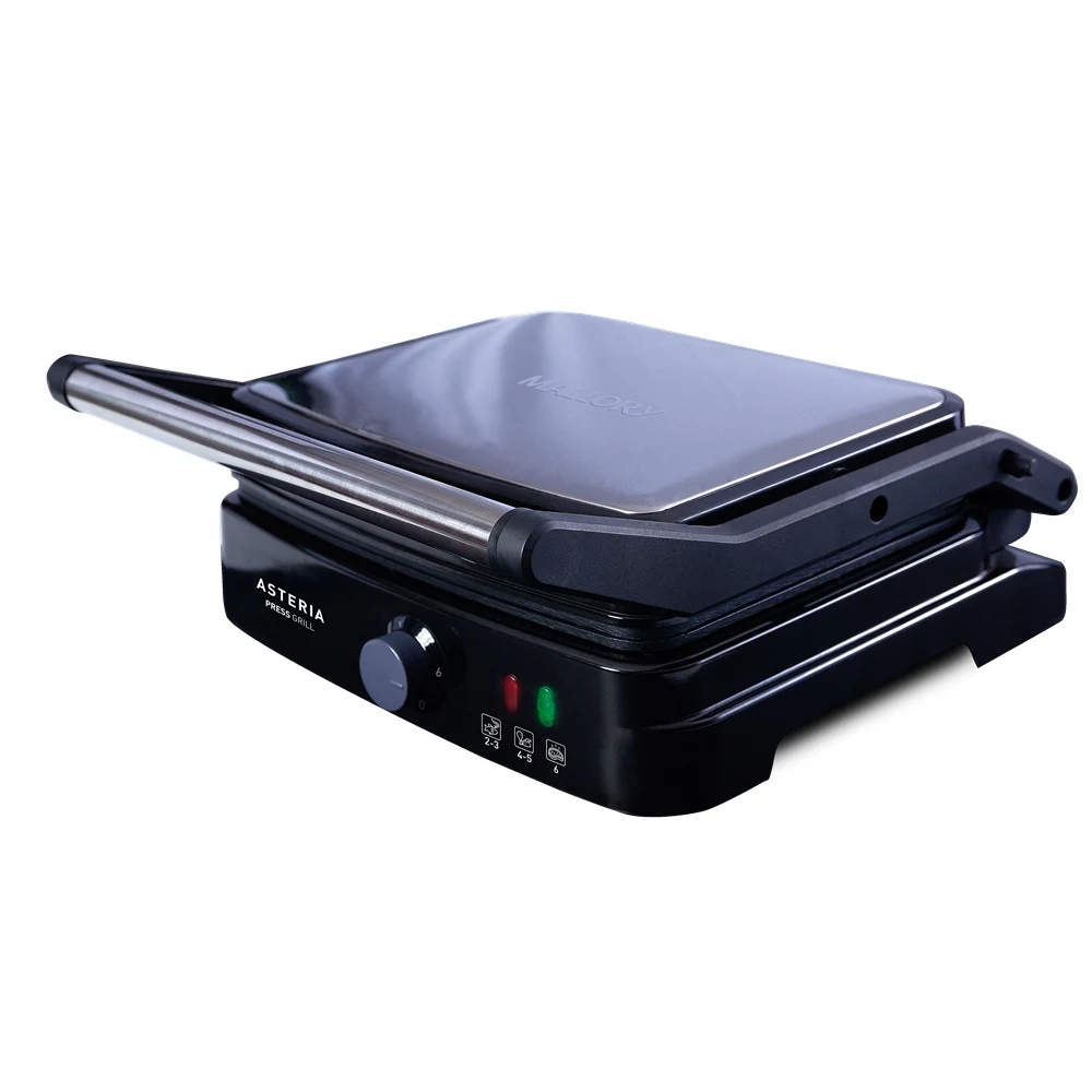 GRILL ELÉTRICO MALLORY ASTERIA PRETO E INOX - 127V