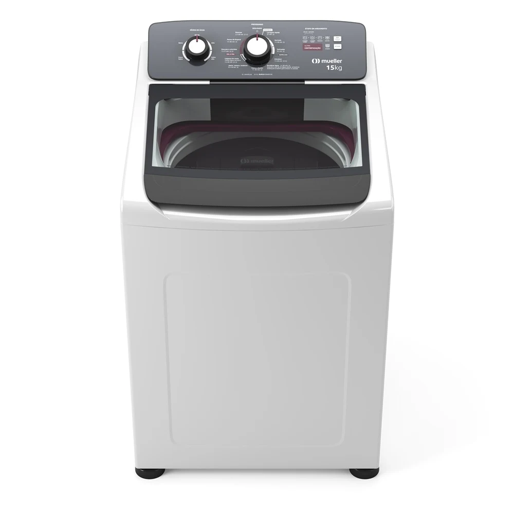 MÁQUINA DE LAVAR MUELLER 15KG AUTOMÁTICA OM ULTRACENTRIFUGAÇÃO E CICLO RÁPIDO BRANCA MLA15 220V