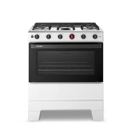 Fogão Esmaltec 5 Bocas Ideal Super Mesa de Aço Inox Branco F5IAB - Bivolt