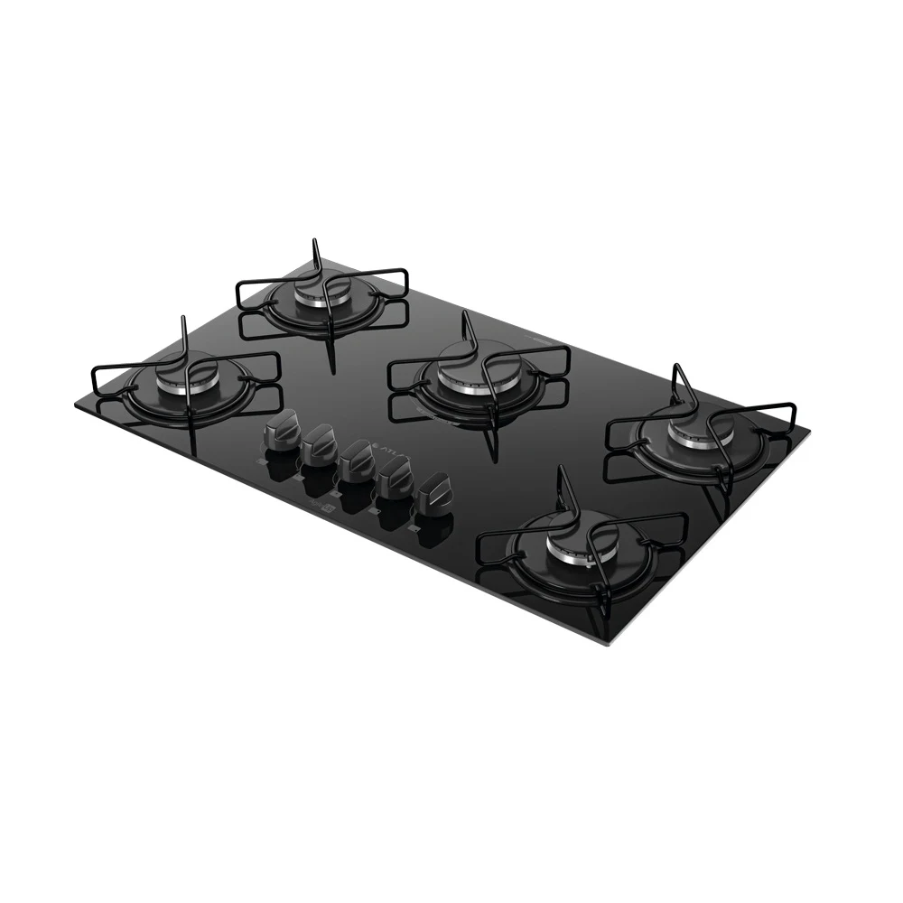 COOKTOP A GÁS ATLAS 5 BOCAS AGILE UP PRETO - BIVOLT