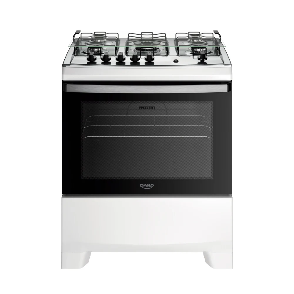 FOGÃO DAKO 5 BOCAS MESA INOX TRIPLA CHAMA SUPREME BRANCO BIVOLT