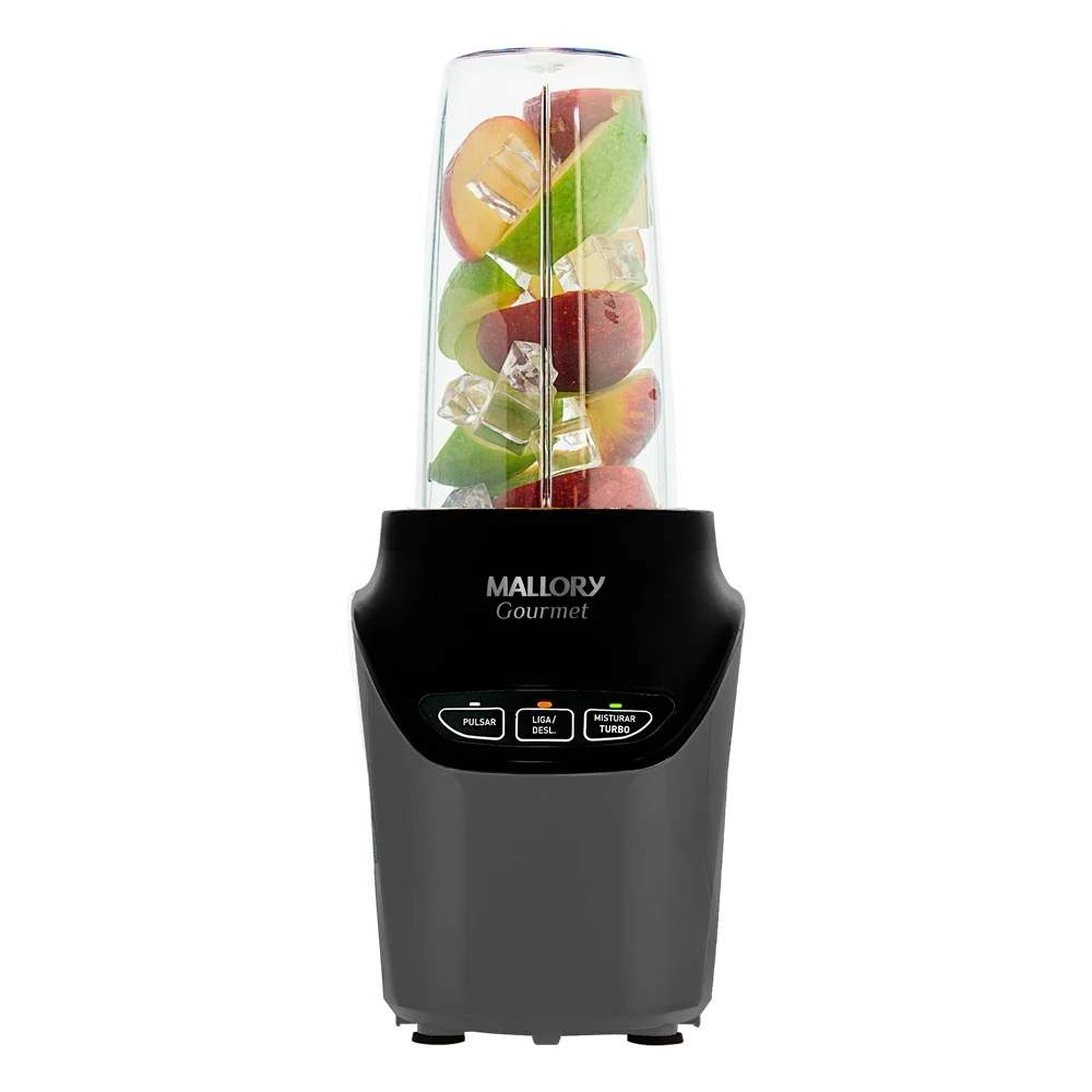 SUPER LIQUIDIFICADOR E PROCESSADOR MALLORY GOURMET PRETO E CHUMBO 127V