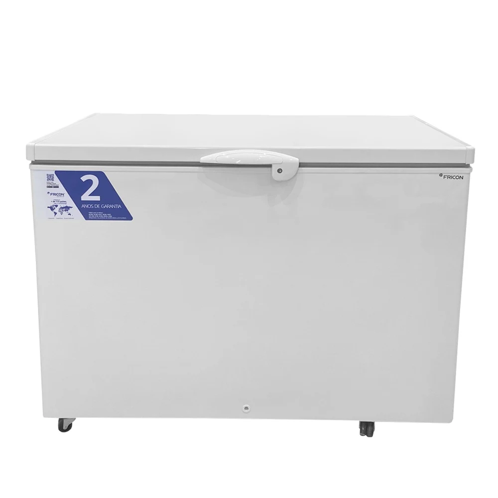 FREEZER CONSERVADOR HORIZONTAL FRICON 411 LITROS DUPLA AÇÃO 1 TAMPA DE CHAPA ÚNICA BRANCO HCED 411C 127V